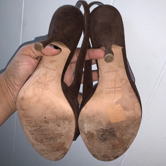 Miu Miu suede sling back sandals - Picture 2 of 4